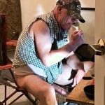 Gods-Flute wanking dad smoking a spliff