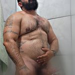 hello god hairy bear shower shower god