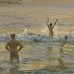 artist Max Seliger  male nude swimming