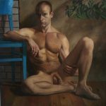 art Wim Heldens – Self Portrait with Blue Chair
