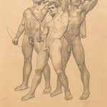 Artist James Childs (1851-1941) – the 3 archers naked