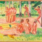 art Edvard Munch – Naked men in Birch Forest (1940) – woods