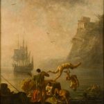 art naked bathing by Pierre-Jacques Volair 1775