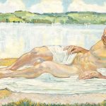 art papa Male nude against a summer backdrop (1919) by Eduard Stiefel
