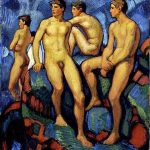 artist Young Men on the Rocks 1917 Ludwig von Hofmann