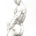 erotic drawings  Harry Bush – lad wanking