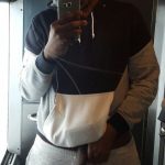 grey joggers cock out wank