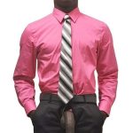 suit polyester pink shirt cock out