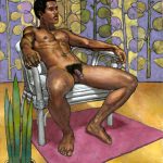 art The Boy in the Drawing Room, acrylic painting by Douglas Simonson (2001).