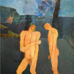 art “Two Bathers by a Pool”, 1968 by Keith Vaughan