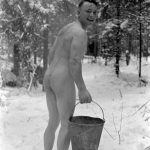 life magazine Finnish Army Naked Soldier Carrying Water To Sauna