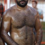 smile turkish oli wrestler gods hairy leather pants