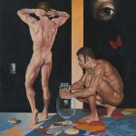god arse art fantasy nude men zukendt_olie-på-masonit