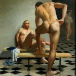 art – Locker room conversation by Tom Ouellette , 2013