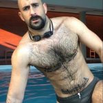 sexy bloke bald bloke hairy budgie smuggler (1)